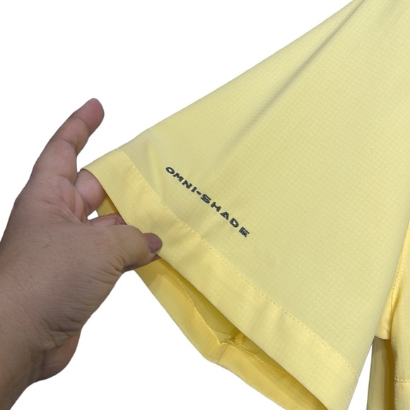 Columbia Shirt Men Yellow Poly UPF 30+ PFG Performance Fishing Gear Unisex Sz M - Picture 3 of 12